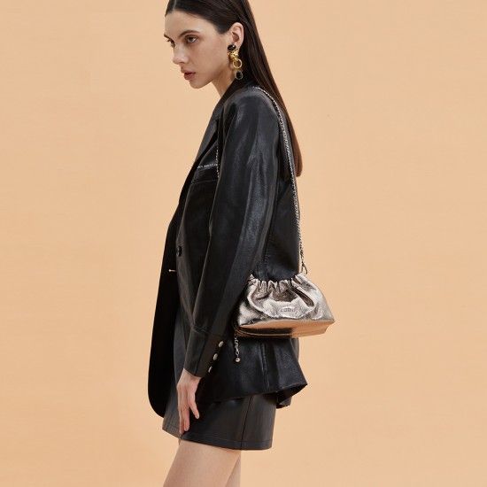 Cloud pack cowhide chain crossbody bag - Memoo.com