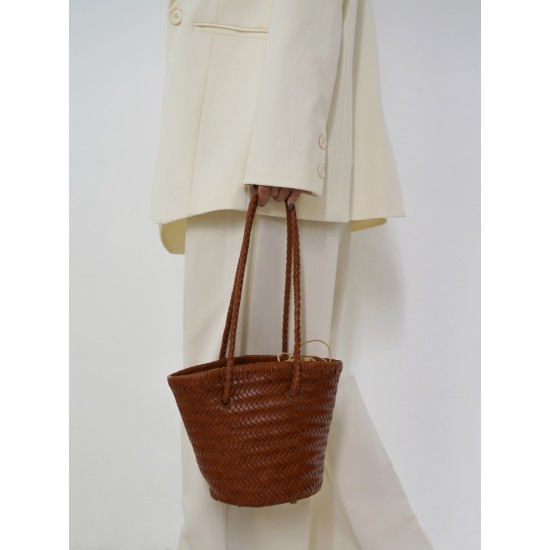 French basket cowhide woven handbag lady - Memoo.com