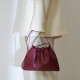 Top layer cowhide drawstring single shoulder crossbody cloud bag - Memoo.com