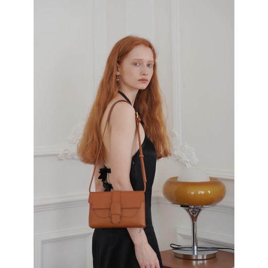 Vintage cowhide crossbody womens bag, chest bag, small bag, genuine leather waist bag - Memoo.com