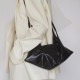 Head layer cowhide oil wax shoulder bag, crossbody bag, hand-held cow horn bag, folding bag