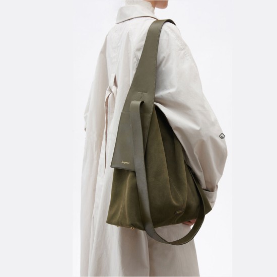 Suede ear hanging shoulder crossbody bag - Memoo.com