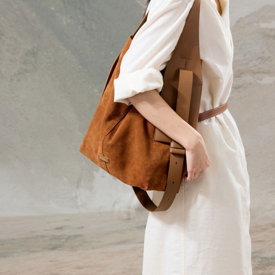 Suede ear hanging shoulder crossbody bag - Memoo.com