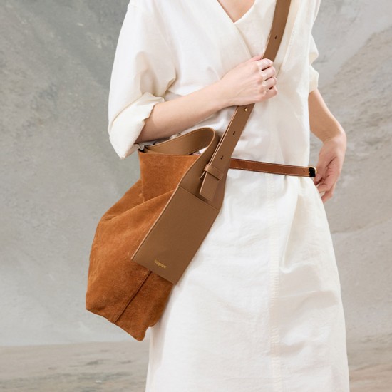 Suede ear hanging shoulder crossbody bag - Memoo.com