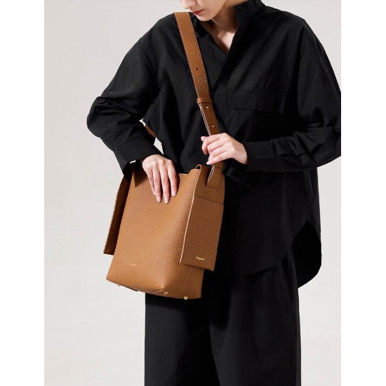 Hanging ear tote series top layer cowhide commuting shoulder bag - Memoo.com