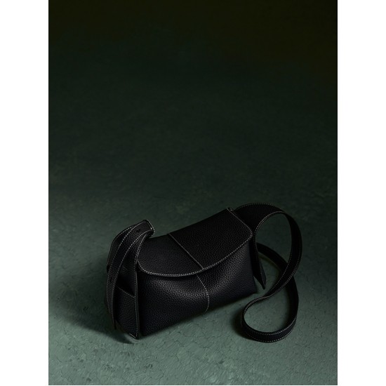 Hanging Ear Series Mini Roof Cover Leather Commuter Crossbody Hobo Bag - Memoo.com