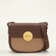 Cross shoulder bag, women's bag, single shoulder commuting, genuine cowhide, retro semi-circular saddle bag