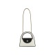 Compact handbag in black and white contrasting fashion