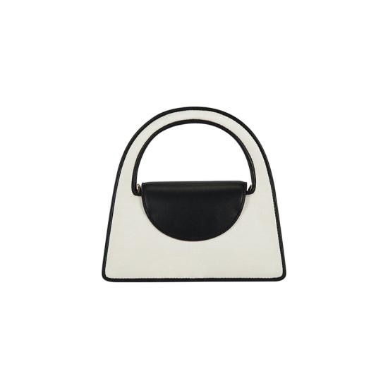 Compact handbag in black and white contrasting fashion - Memoo.com