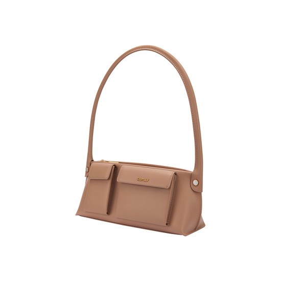 Atrili is a stylish, simple pink shoulder bag