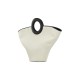 Scalloped style stylish black and white handbag - Memoo.com