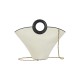 Scalloped style stylish black and white handbag - Memoo.com