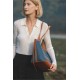 Denim tote bag in contrasting commuter shoulder bag - Memoo.com