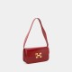 Leather crossbody saddle bag red bag for daily use - Memoo.com