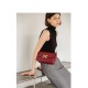 Leather crossbody saddle bag red bag for daily use - Memoo.com