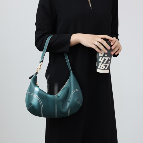 black leather shopper bag