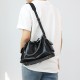 Goat skin all steel hardware carryall black warrior commuting tote bag shoulder bag - Memoo.com