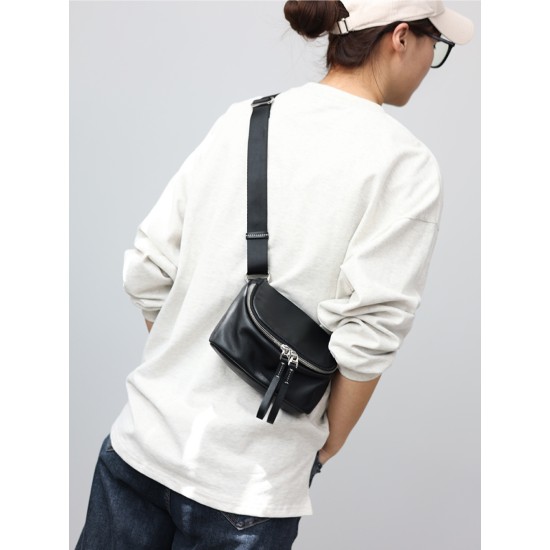 Simple chest bag, womens designer crossbody bag, textured belt bag - Memoo.com