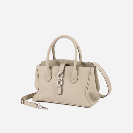 Cowhide one-shoulder handbag