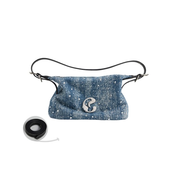 Denim cross-body bag