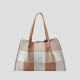 Plaid tote bag, hand-held single shoulder womens bag - Memoo.com