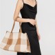 Plaid tote bag, hand-held single shoulder womens bag - Memoo.com