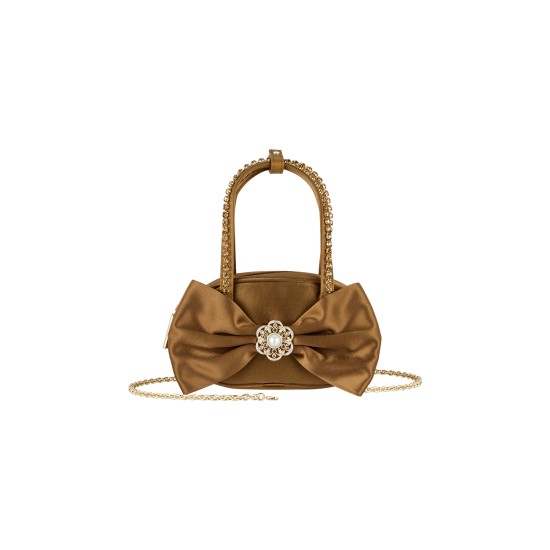 Big brown bow handbag for women