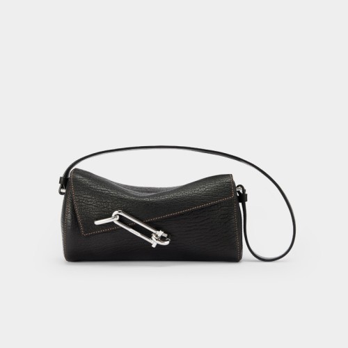 black and silver crossbody purse