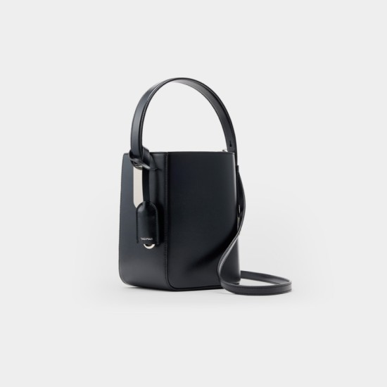 Leather large-capacity cross-body bucket bag - Memoo.com