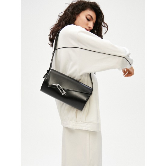 Black leather shoulder underarm bag - Memoo.com