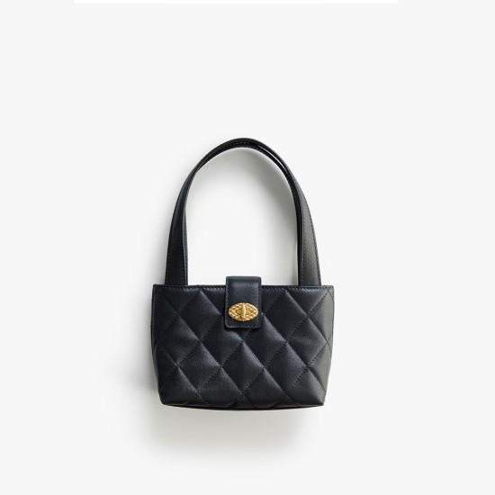 Diamond patterned small handbag