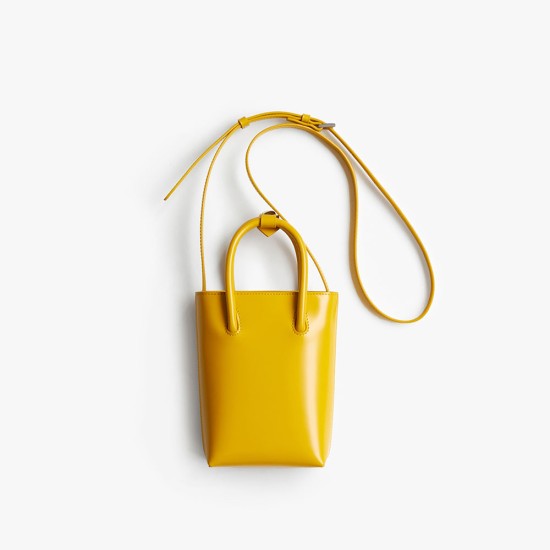 Single shoulder tote yellow phone bag