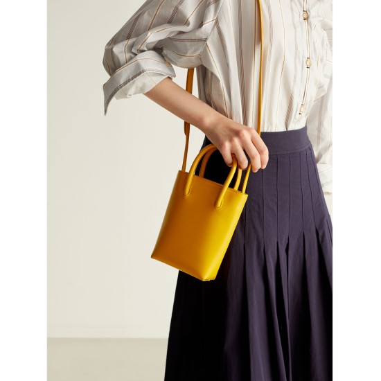 Single shoulder tote yellow phone bag - Memoo.com