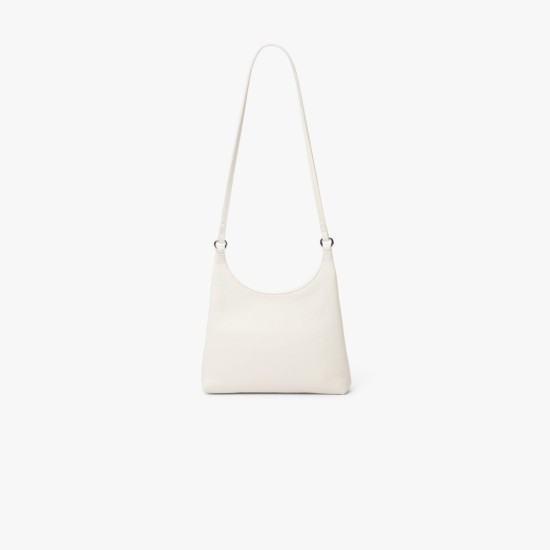 White hand-carried small tote underarm bag