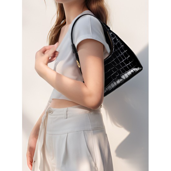 Hand-held versatile crescent bag texture cross-body bag - Memoo.com