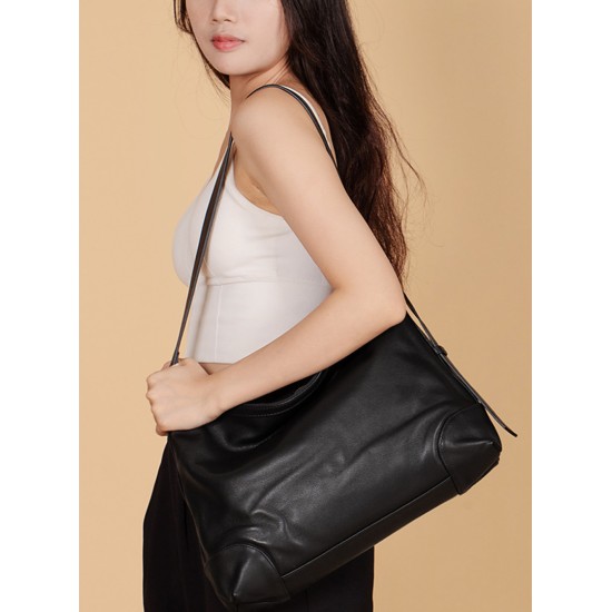 Leather womens bag, large capacity tote bag - Memoo.com