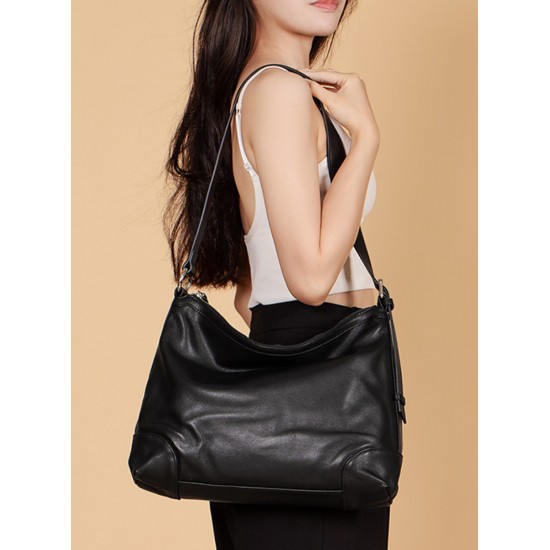 Leather womens bag, large capacity tote bag - Memoo.com