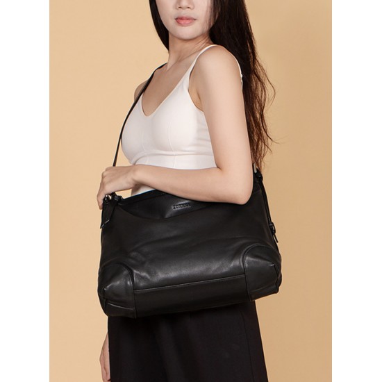 Leather womens bag, large capacity tote bag - Memoo.com