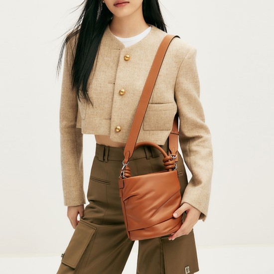 Sheepskin handbag bucket bag - Memoo.com