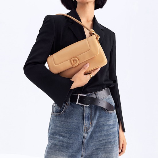 Single shoulder hand-held small square bag