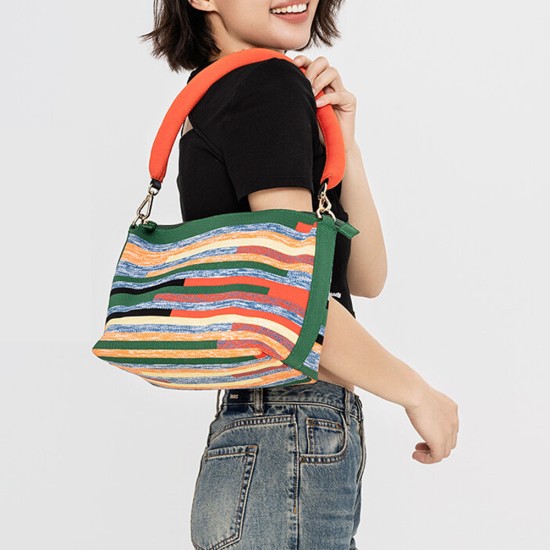 Color blocked shoulder bag rainbow square candy bag 2024 new high-end niche handbag crossbody bag for women