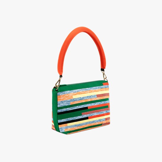 Color blocked shoulder bag rainbow square candy bag 2024 new high-end niche handbag crossbody bag for women