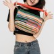 Color blocked shoulder bag rainbow square candy bag 2024 new high-end niche handbag crossbody bag for women