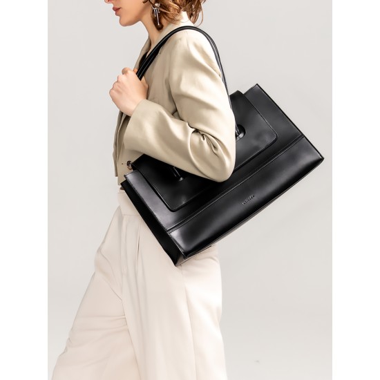 Tote square bag real cowhide Leather Tote bag - Memoo.com