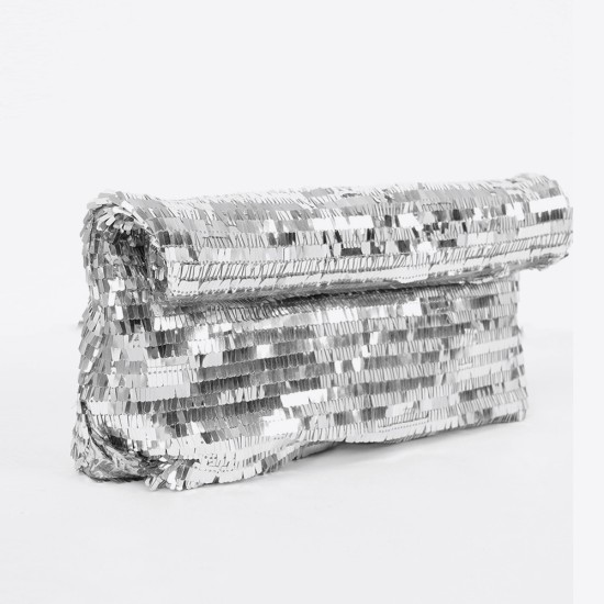 Silver sequin bag niche clutch women - Memoo.com