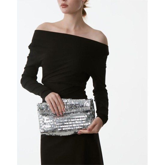 Silver sequin bag niche clutch women