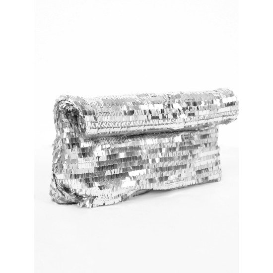 Silver sequin bag niche clutch women - Memoo.com