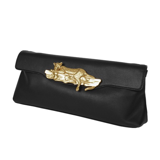 Sheepskin armpit countess cheetah clutch - Memoo.com