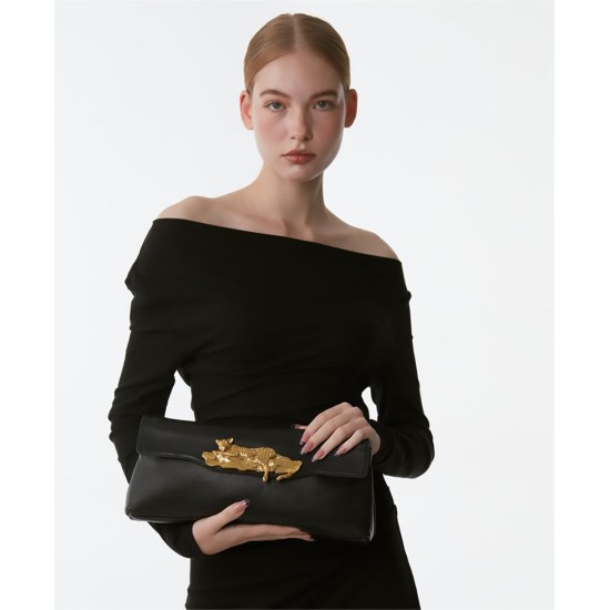 Sheepskin armpit countess cheetah clutch - Memoo.com