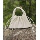 Scalloped small crossbody bag, pleated bag, textured drawstring leather shoulder bag - Memoo.com